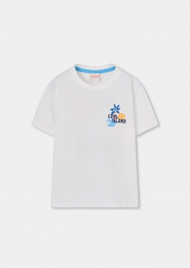 BOBOLI - Boboli παιδικό Τ-shirt με print στην πλάτη - 503110 Λευκό