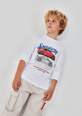 BOBOLI - Boboli παιδική μπλούζα με car print - 603010 Λευκό