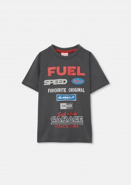 BOBOLI - Boboli παιδικό Τ-shirt με letter print - 603076 Ανθρακί