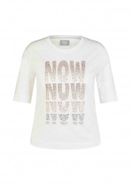 RABE - Rabe γυναικείο T-shirt με lettering - 56-115302 Κρέμ