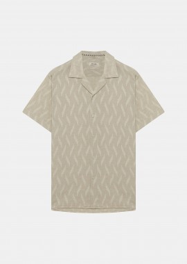 SEINSE - Seinse ανδρικό κοντομάνικο πουκάμισο με print Relaxed Fit - CE1126SS 126 Μπεζ