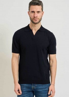 SEINSE - Seinse ανδρική μπλούζα πόλο με open-collar Regular Fit - ME3187SS 126 Σκούρο Μπλε