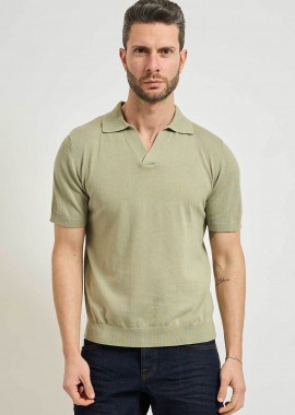 SEINSE - Seinse ανδρική μπλούζα πόλο με open-collar Regular Fit - ME3187SS 126 Πράσινο Ανοιχτό