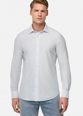 BOGGI MILANO - Boggi Milano ανδρικό πουκάμισο μονόχρωμο Regular Fit - BO25P001801 Σιελ