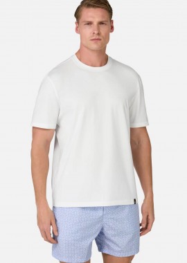 BOGGI MILANO - Boggi Milano ανδρικό T-shirt μονόχρωμο Regular Fit - BO25P046102 Λευκό