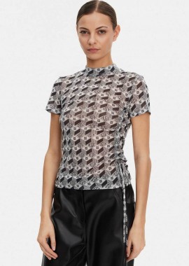 Hugo Boss γυναικείο T-shirt με all-over logo print Regular Fit 