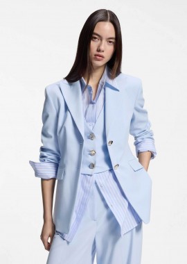 Hugo Boss γυναικείο σακάκι μονόχρωμο με μεταλλικά κουμπιά 