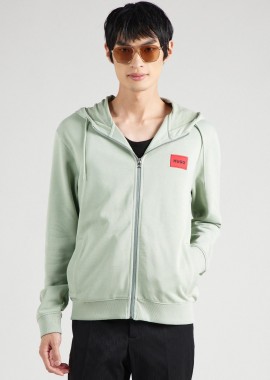 HUGO - Hugo Boss ανδρική ζακέτα φούτερ με κουκούλα και contrast logo patch Regular Fit