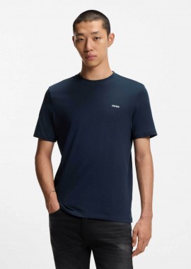 Hugo Boss ανδρικό T-shirt μονόχρωμο με ανάγλυφο λογότυπο Regular Fit 