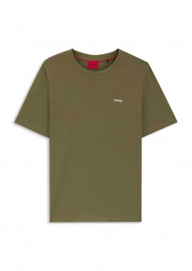 Hugo Boss ανδρικό T-shirt μονόχρωμο με ανάγλυφο λογότυπο Regular Fit 