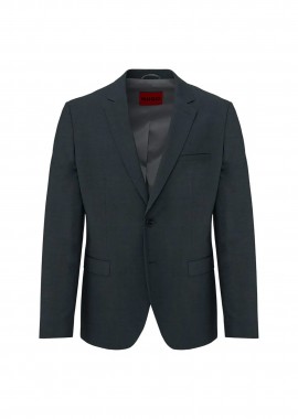 Hugo Boss ανδρικό σακάκι μονόχρωμο Slim Fit - 50540157 Ανθρακί