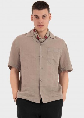 HUGO - Hugo Boss ανδρικό πουκάμισο μονόχρωμο Oversized Fit