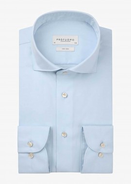 PROFUOMO - Profuomo ανδρικό πουκάμισο μονόχρωμο Slim Fit - PP2H00010B Μπλε Ανοιχτό