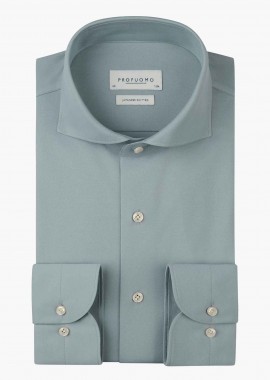PROFUOMO - Profuomo ανδρικό πουκάμισο μονόχρωμο Slim Fit - PPXH10032H Μπλε Ανοιχτό