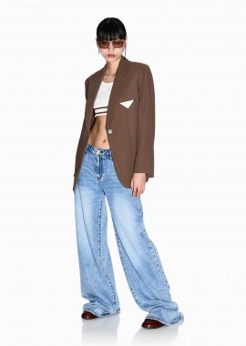 Armani Exchange γυναικείο cropped τοπ με monogram - XW001750AF10804 Λευκό