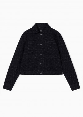 Armani Exchange γυναικείο denim μπουφάν με στρας - XW001820AF18855 Μαύρο