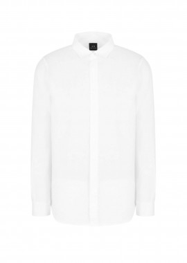ARMANI EXCHANGE - Armani Exchange ανδρικό λινό πουκάμισο μονόχρωμο - XM001221AF14619 Λευκό