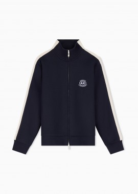 ARMANI EXCHANGE - Armani Exchange ανδρική ζακέτα φούτερ με λογότυπο Regular Fit - XM002367AF13047 Σκούρο Μπλε