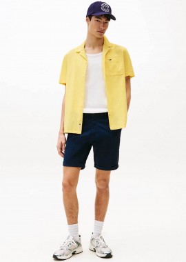 Tommy Jeans ανδρική βερμούδα chino Slim Fit - DM0DM21950 Μπλε Σκούρο