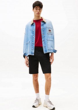TOMMY JEANS - Tommy Jeans ανδρική βερμούδα chino Slim Fit - DM0DM21950 Μαύρο