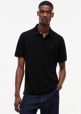 TOMMY JEANS - Τommy Jeans ανδρική μπλούζα πόλο μονόχρωμη Regular Fit - DM0DM22711 Μαύρο