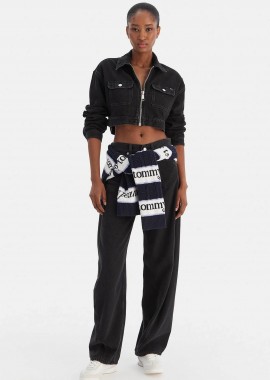 TOMMY JEANS - Tommy Jeans γυναικείο βαμβακερό τζιν παντελόνι πεντάτσεπο Barrel Fit - DW0DW22522 Μαύρο