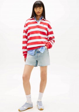TOMMY JEANS - Tommy Jeans γυνακείο denim σορτς Straight Leg Mom - DW0DW22694 Denim Blue Ανοιχτό