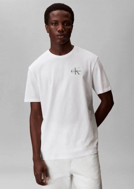 CALVIN KLEIN JEANS - Calvin Klein Jeans ανδρικό T-shirt μονόχρωμο με λογότυπο Regular Fit - LV04RF278G Λευκό