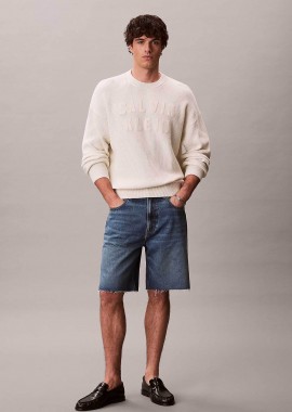 CALVIN KLEIN JEANS - Calvin Klein Jeans ανδρική βερμούδα denim Relaxed Fit - LV04RF793G Denim Blue