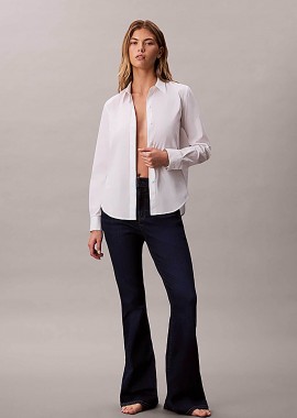 CALVIN KLEIN JEANS - Calvin Klein Jeans γυναικείο ψηλόμεσο τζιν παντελόνι Flared Fit - LV047D755G Denim Blue Σκούρο