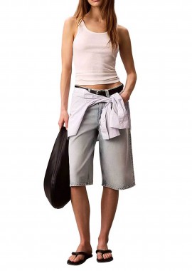 CALVIN KLEIN JEANS - Calvin Klein Jeans γυναικεία denim βερμούδα Relaxed Fit - LV047F772G Denim Blue Ανοιχτό