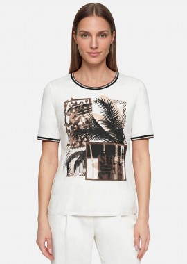 SO COSY - So Cosy γυναικεία μπλούζα με tropical print - 2443/8081 Εκρού