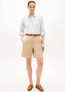 Tommy Hilfiger γυναικεία βερμούδα chino Regular Fit - WW0WW49648 Μπεζ