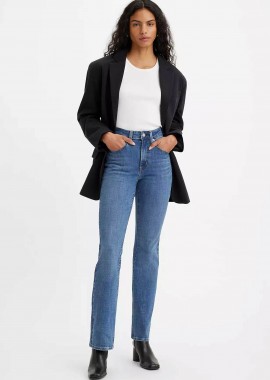Levi's® γυναικείο τζιν παντελόνι μονόχρωμο πεντάτσεπο με logo patch και label 