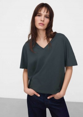 ADOLFO DOMINGUEZ - Adolfo Domínguez γυναικείο Τ-Shirt με V λαιμόκοψη - 272031782 Πετρόλ