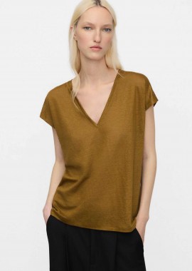 ADOLFO DOMINGUEZ - Adolfo Domínguez γυναικείο Τ-Shirt λινό - 272041783 Χακί