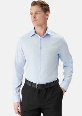 Calvin Klein ανδρικό πουκάμισο μονόχρωμο Slim Fit - LV019EU001 Μπλε Ανοιχτό