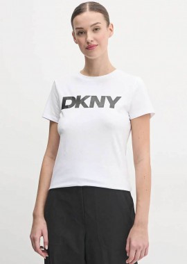 DKNY - DKNY γυναικείο Τ-shirt με logo print - DP5T9923 Λευκό