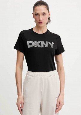 DKNY - DKNY γυναικείο T-shirt με logo print απο στρας - DP6T1557 Μαύρο