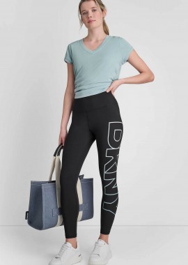 DKNY - DKNY γυναικείο κολάν με logo print - DP4P3453 Μαύρο