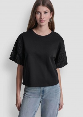 DKNY γυναικεία μπλούζα με διάτρητο σχέδιο - DJ6T1731 Μαύρο