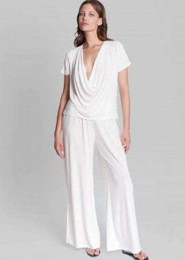 Collectiva Noir γυναικεία παντελόνα μονόχρωμη Relaxed Fit 