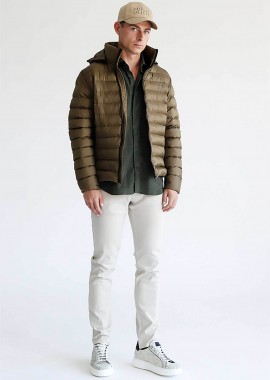 PRINCE OLIVER - Prince Oliver ανδρικό τζιν παντελόνι πεντάτσεπο Comfort Slim Fit - 10582004 Εκρού