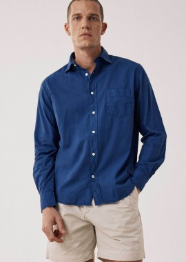 HARTFORD - Hartford ανδρικό πουκάμισο με τσέπη Regular Fit - BF01002 Μπλε