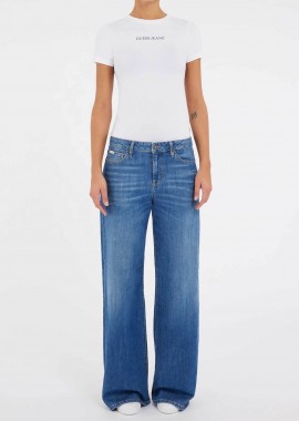 GUESS - Guess γυναικείο τζιν παντελόνι πεντάτσεπο Wide Leg