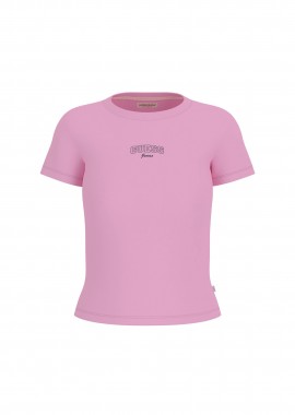 Guess γυναικείο T-shirt με λογότυπο Regular Fit - W6RP21KA0H1 Μαύρο