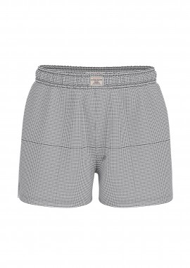 GUESS - Guess γυναικείο σορτς με ελαστική μέση και ψιλό καρό σχέδιο Relaxed Fit - W6GD45WFC01 Ασπρόμαυρο