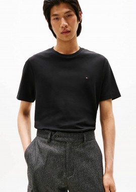 Tommy Hilfiger ανδρικό T-shirt μονόχρωμο Regular Fit - MW0MW37508 Μαύρο