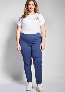 Parabita γυναικείο παντελόνι Slim Fit - 012610205378 Μπλε