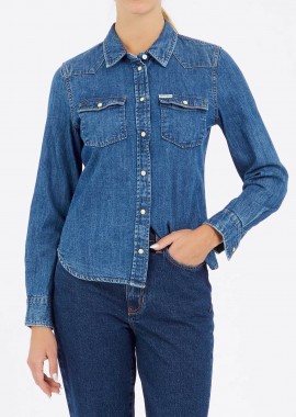 GUESS - Guess γυναικείο πουκάμισο denim Slim Fit - W4YH35D5EI3 Denim Blue